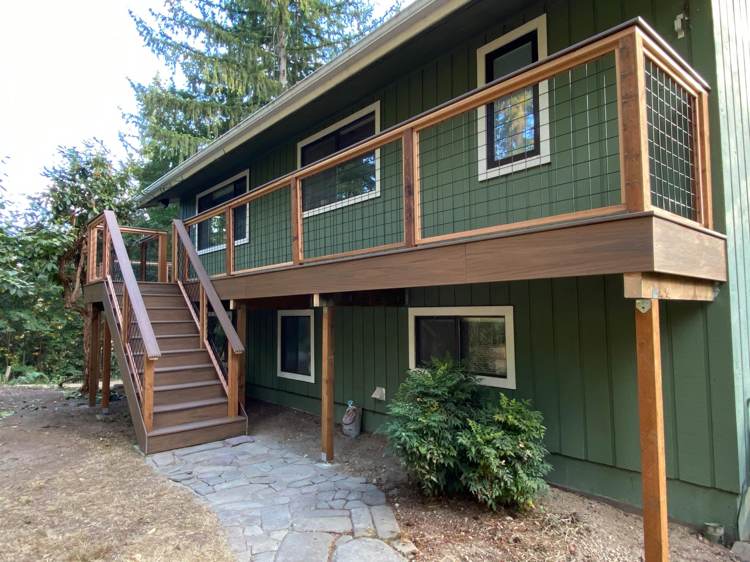 Wrap around deck with patio cover